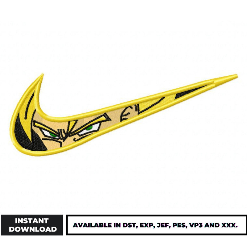 Goku ss eyes Nike embroidery design