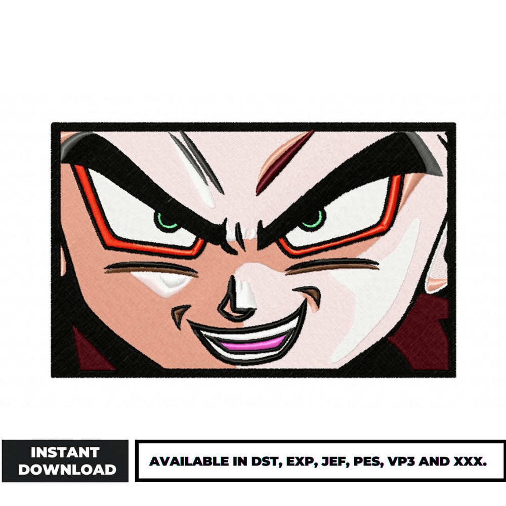 Vegeta face embroidery design