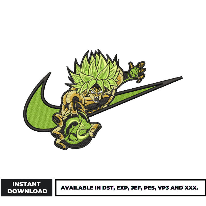 Broly logo nike embroidery design