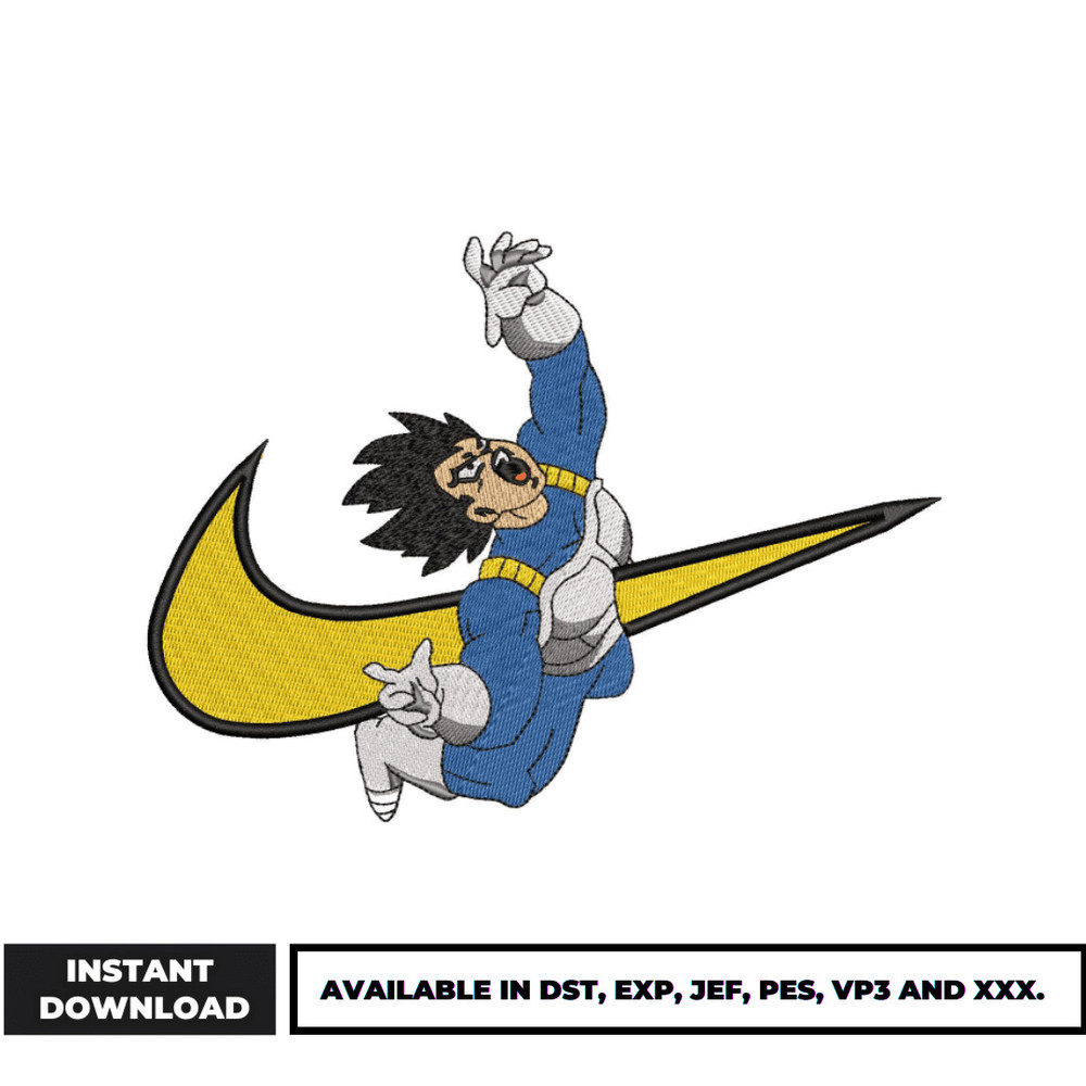 Best Vegeta Swoosh embroidery design