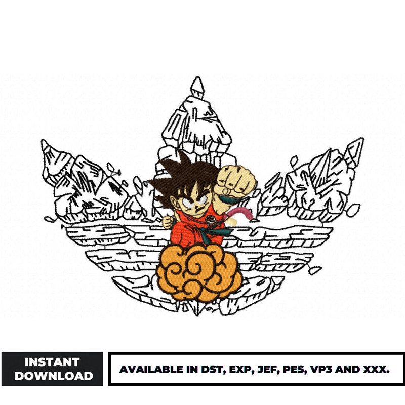 Adidas Goku logo embroidery design
