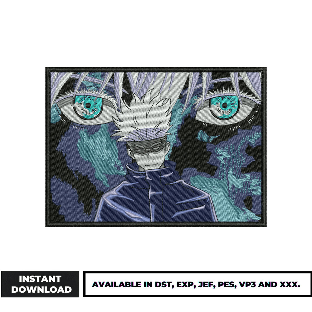 Gojo satoru embroidery design