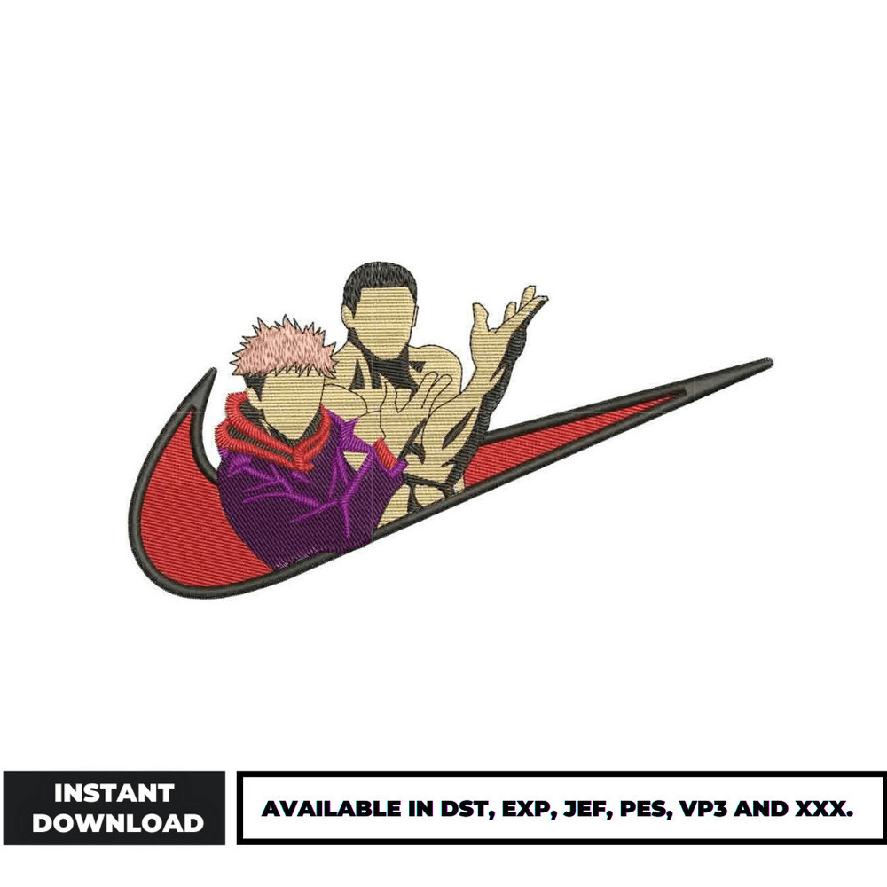 Itadori and todo nike embroidery design