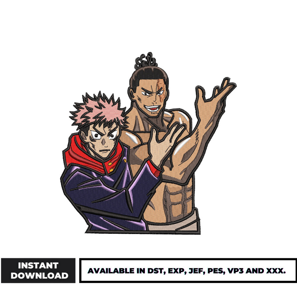 Todo and Yuji embroidery design