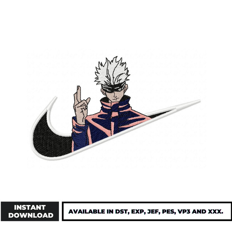 Gojo finger nike embroidery design