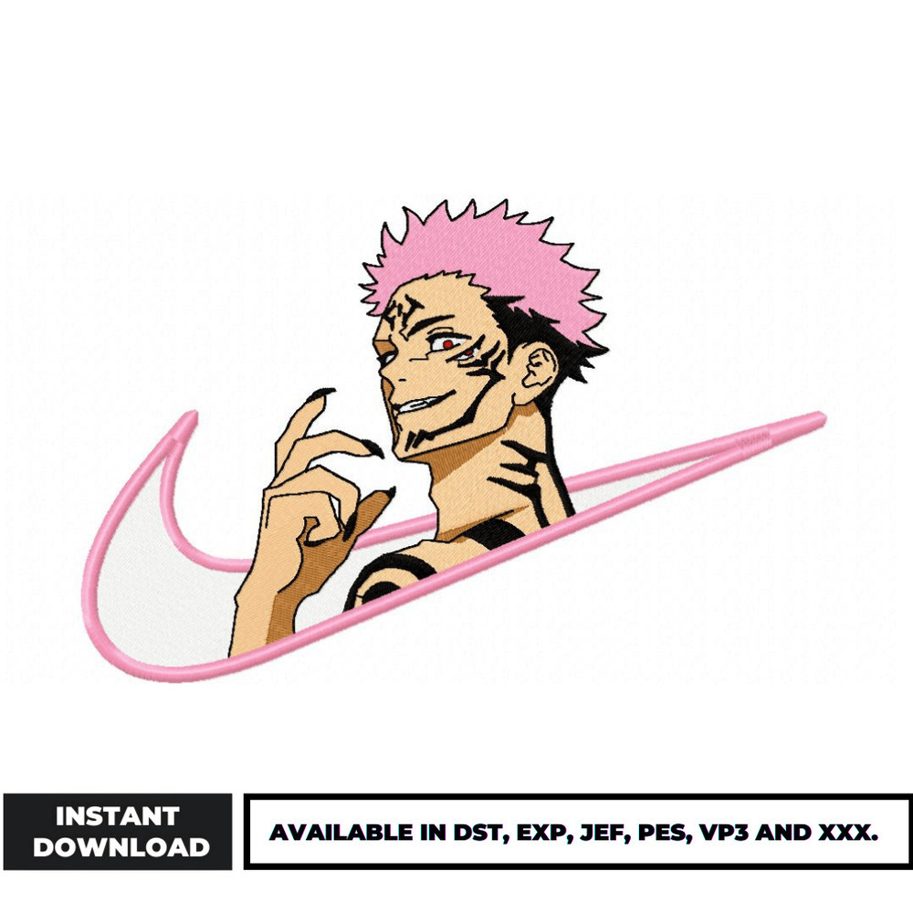 Sukuna Swoosh embroidery design