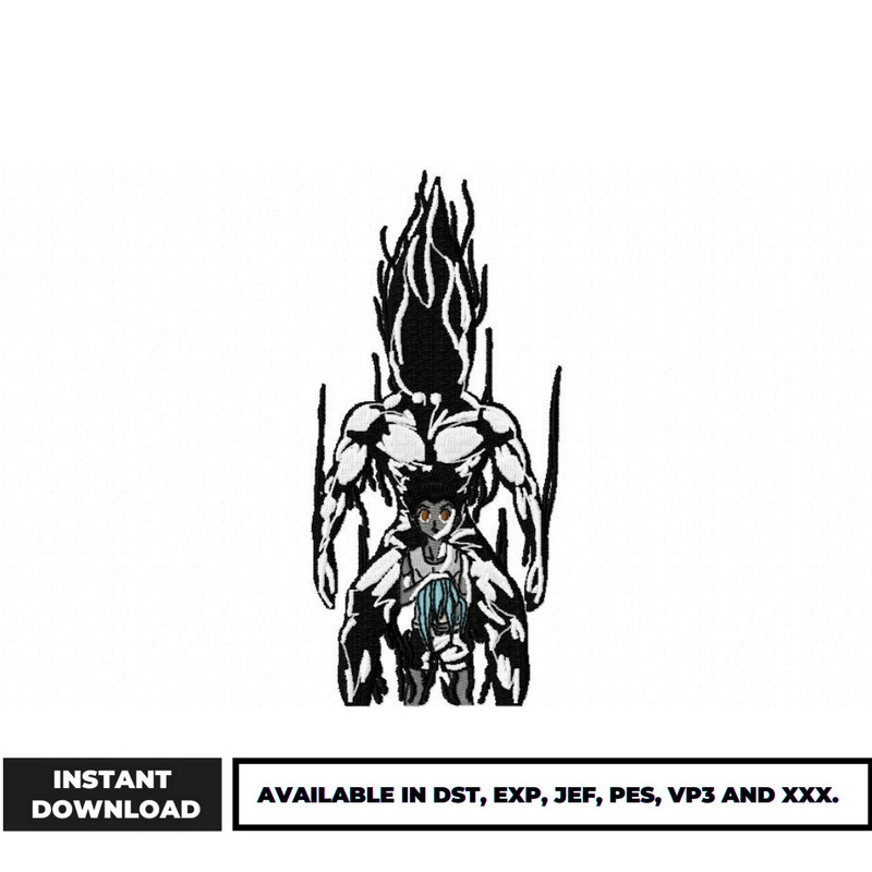 Gon Black embroidery design