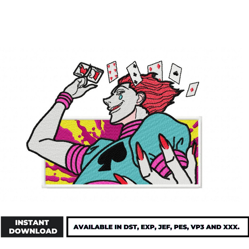 Hisoka embroidery design