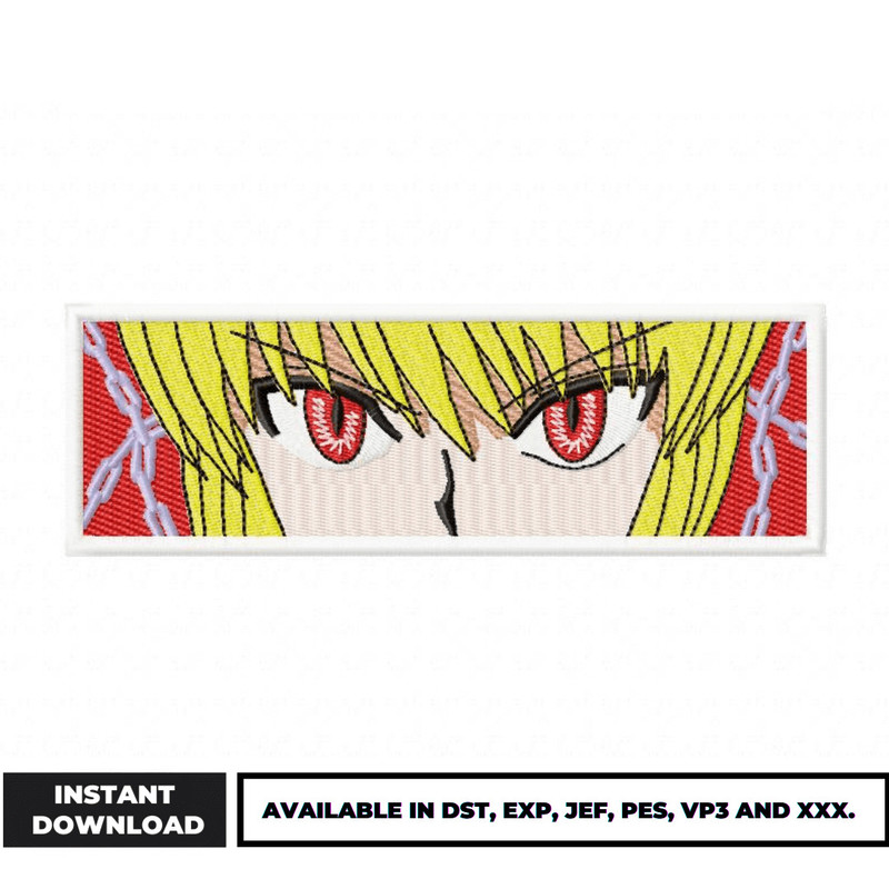 Kurapika eyes embroidery design