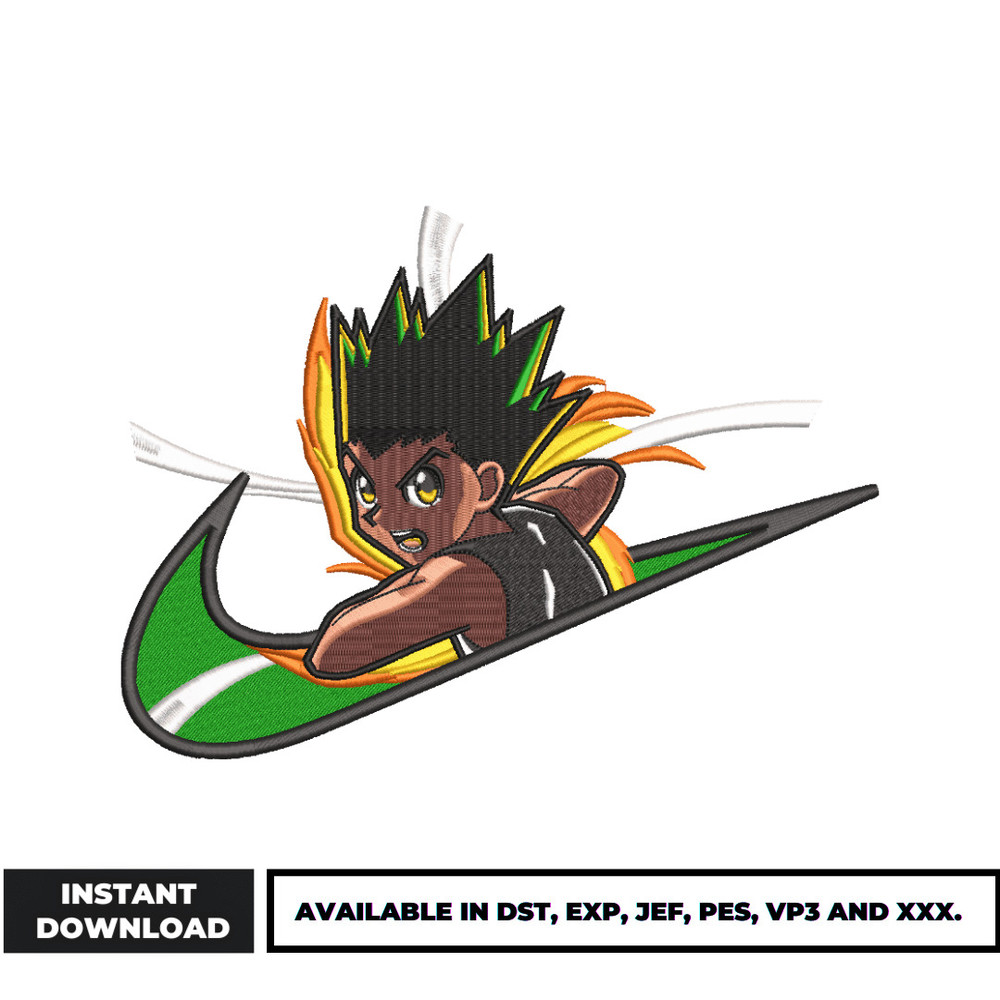Gon X Nike Logo embroidery design