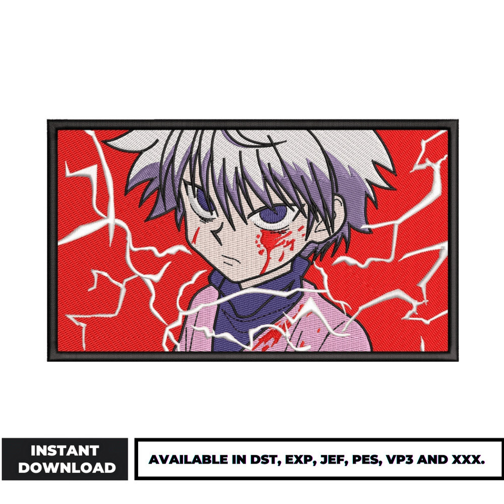 Killua blood embroidery design