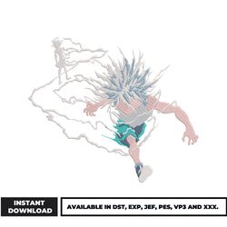 killua zoldyck lightn embroidery design, hunter x hunter embroidery, anime embroidery, embroidery file, digital download