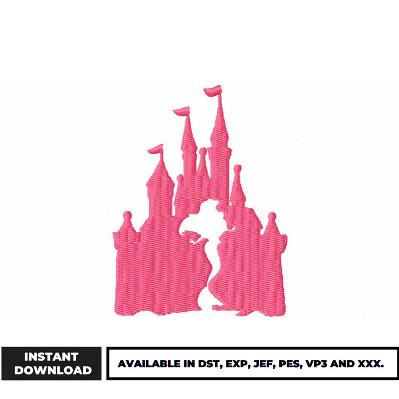 Ariel Princess Castle embroidery design