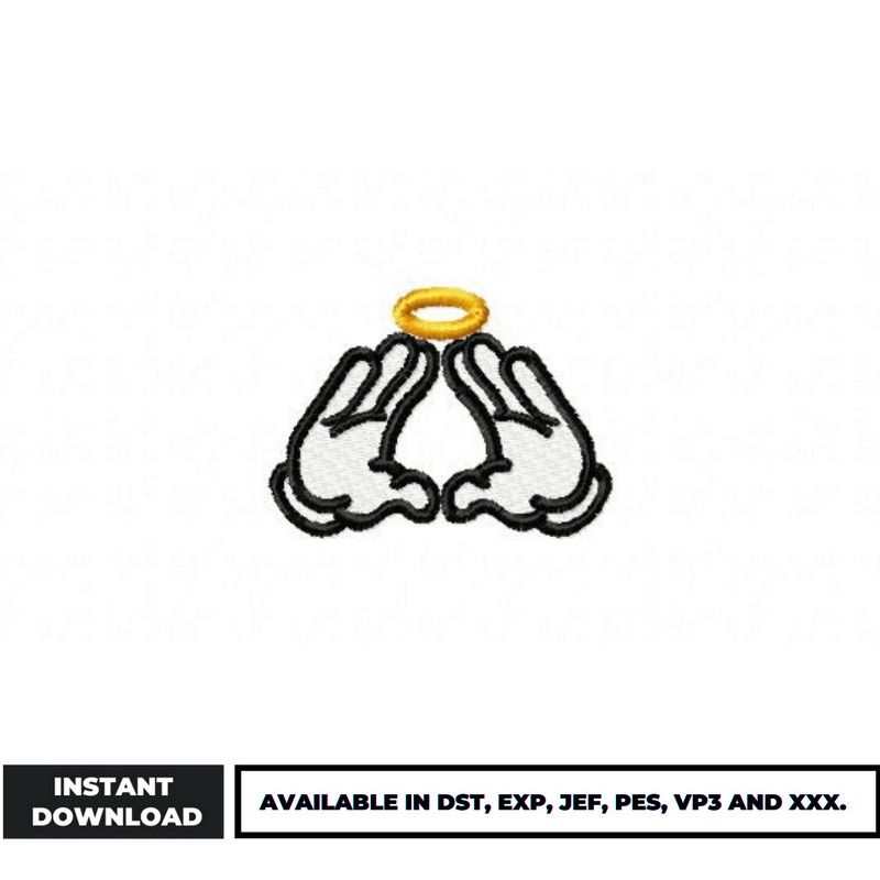 Hand logo embroidery design