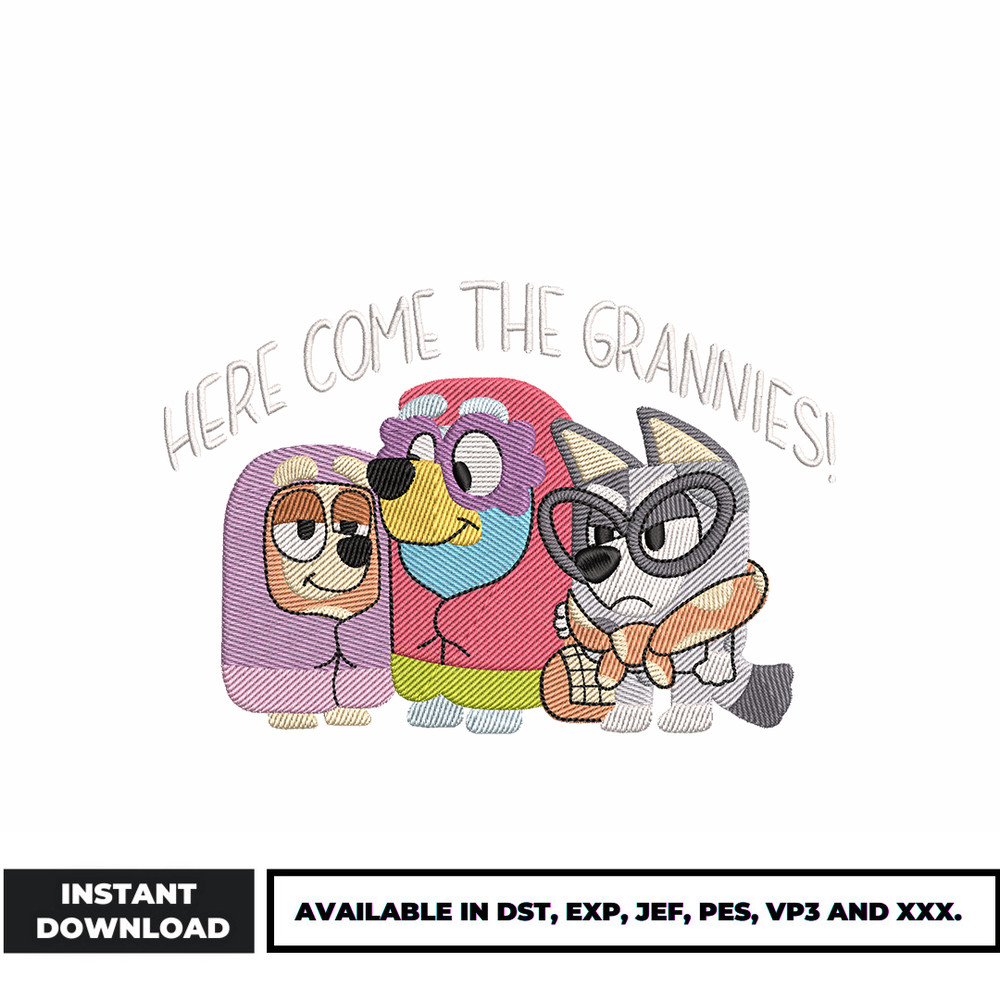 Here Come the Grannies embroidery design