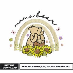 pooh mama bear embroidery design, winnie the pooh embroidery, cartoon embroidery, embroidery file, digital download.