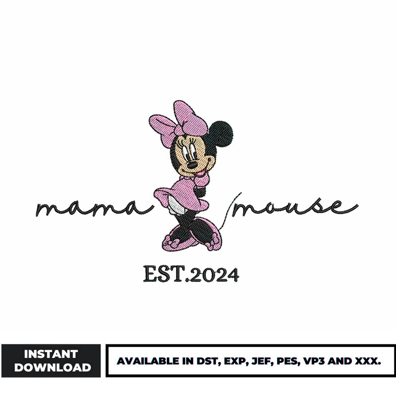 Mama Mickey mouse Est.2024 embroidery design