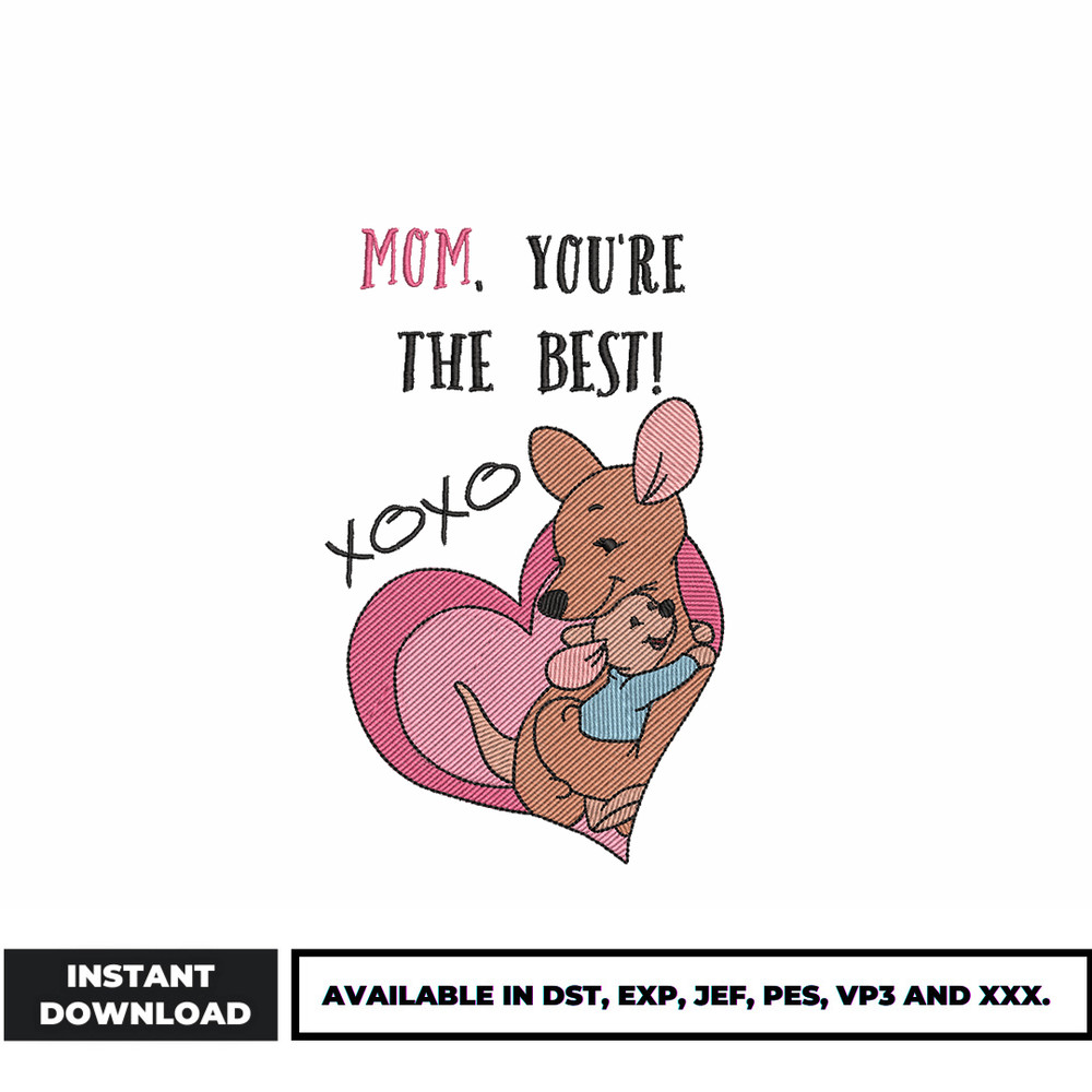 Mom you're the best embroidery design