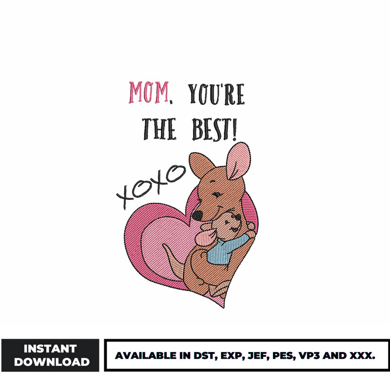 Mom you're the best embroidery design