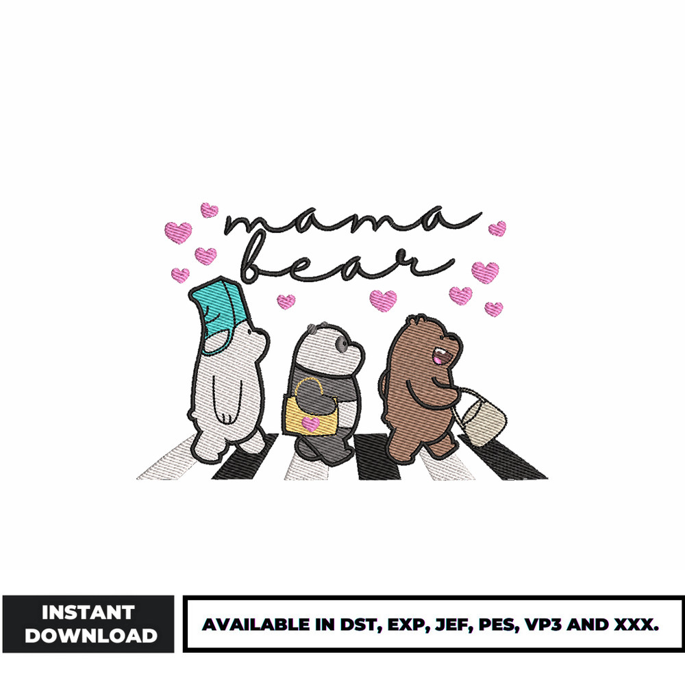 Mama bears embroidery design