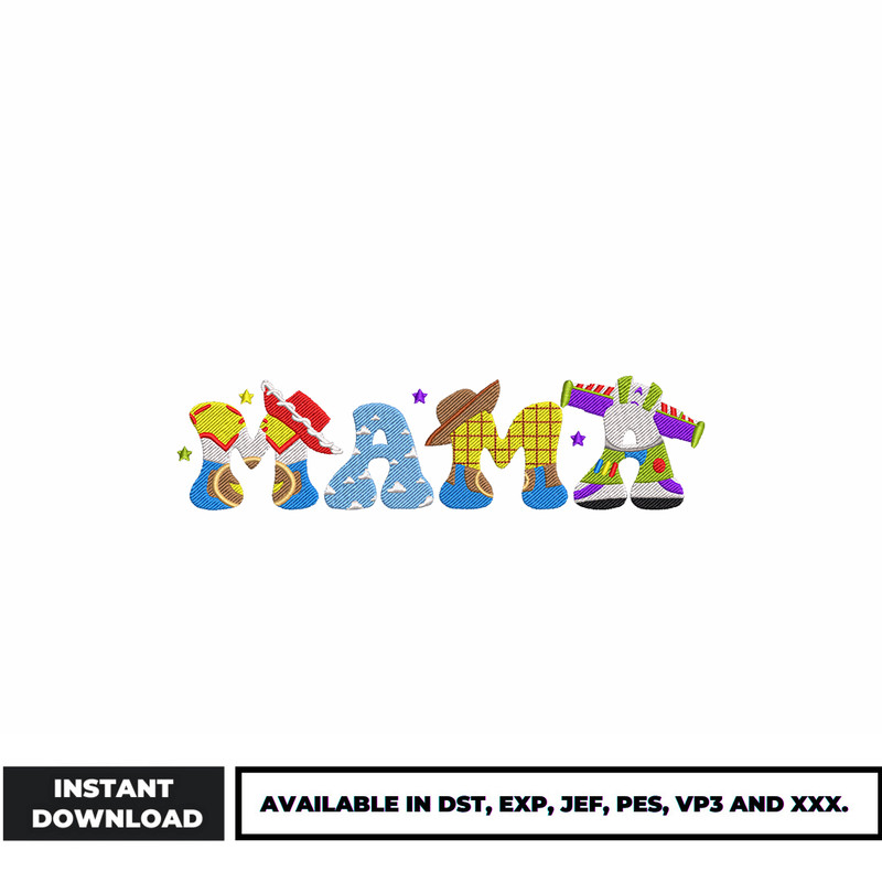 Toy story mama embroidery design