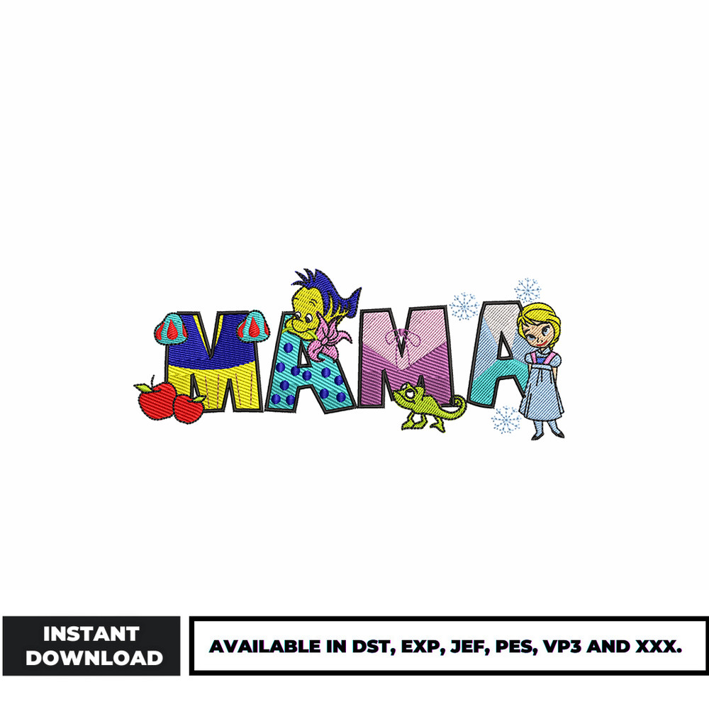 Mama Elsa embroidery design
