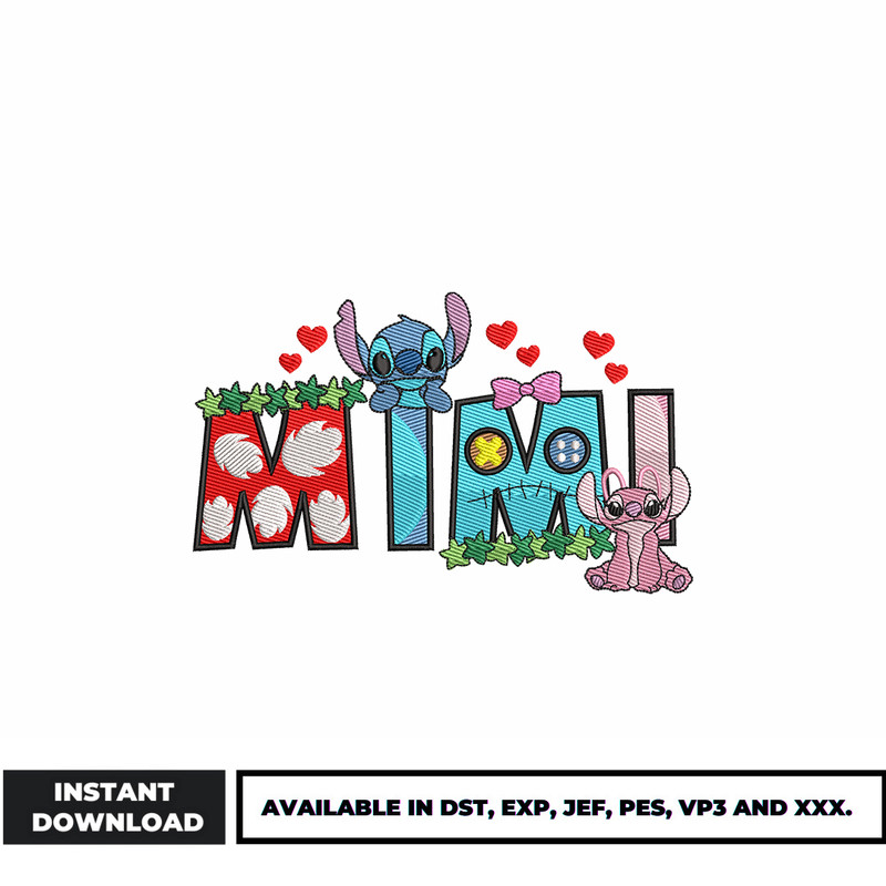 Mimi stitch angle embroidery design