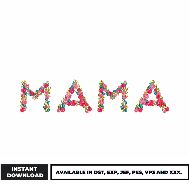 Floral Mama embroidery design
