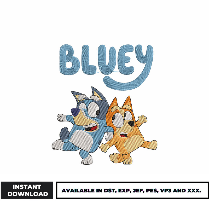 bluey and bingo embroidery design