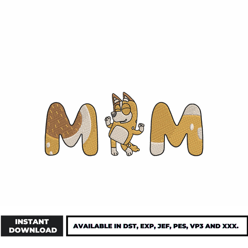 Chilli heeler Mum embroidery design