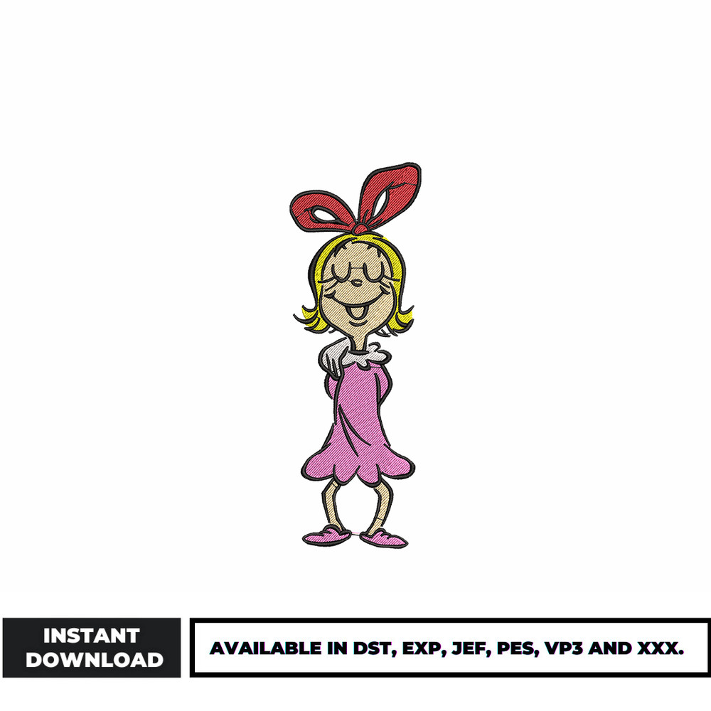 Cindy Lou Who embroidery design