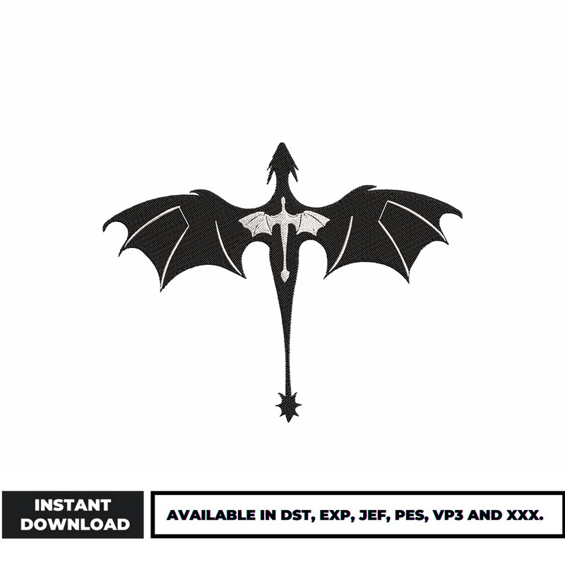 fourth wing dragon embroidery design