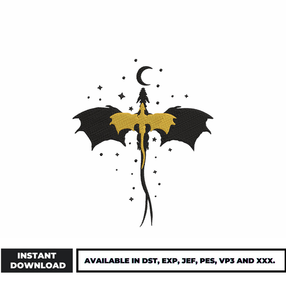 Fourth Wing Dragon embroidery design