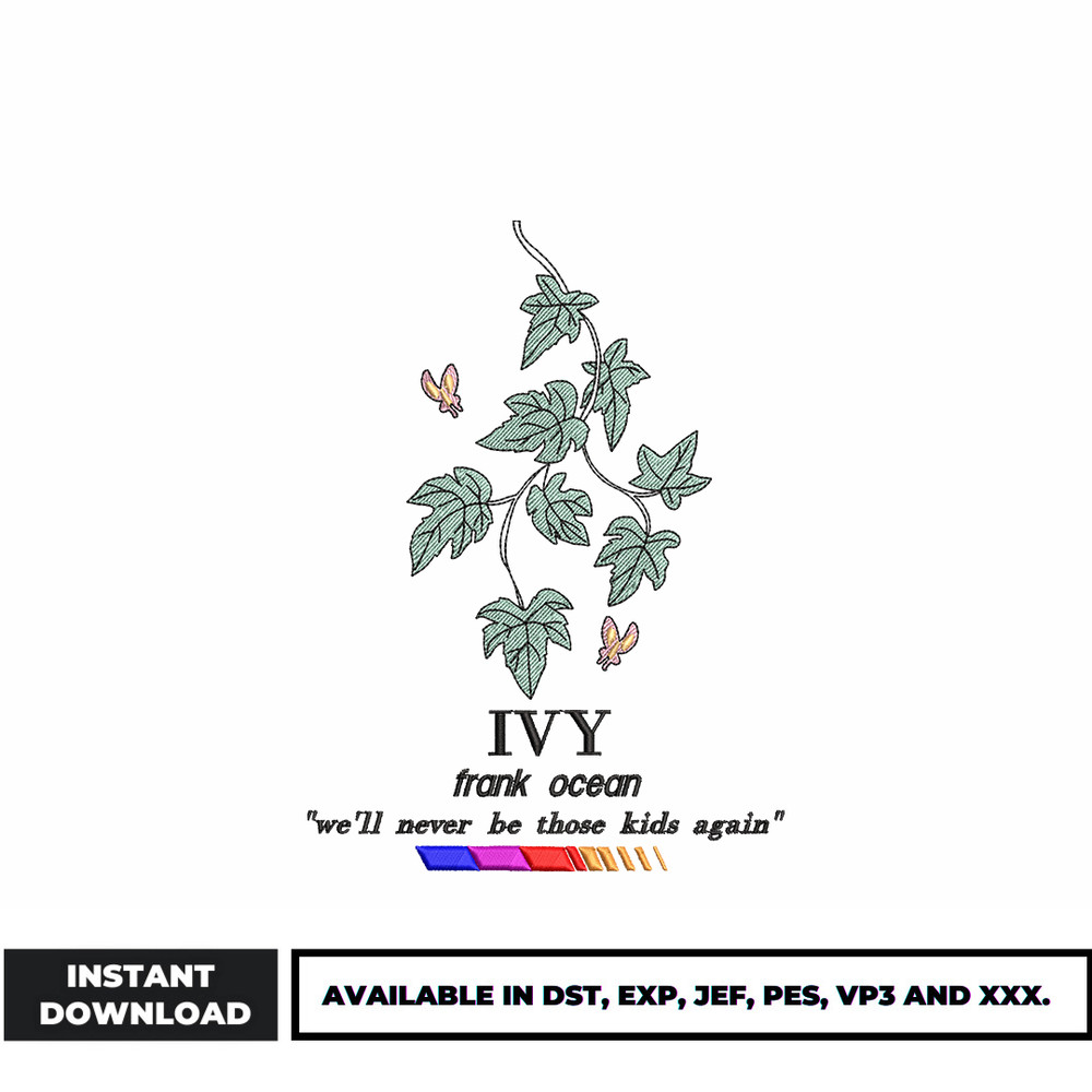 Frank Ocean Blond Ivy embroidery design