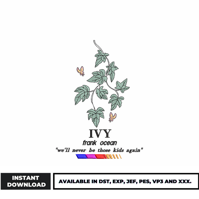 Frank Ocean Blond Ivy embroidery design