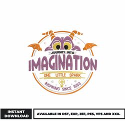 figment one little spark embroidery design, quotes embroidery, disney embroidery, embroidery file, digital download.