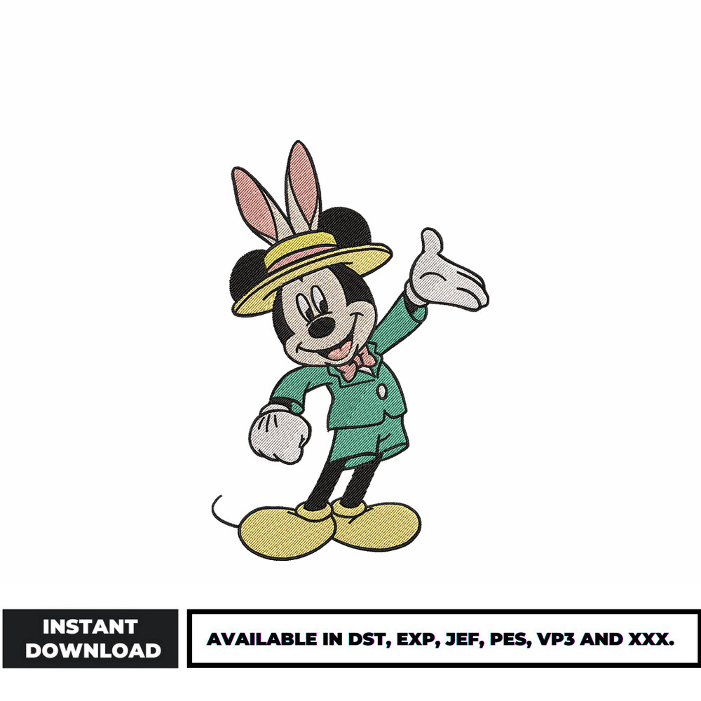 Mickey easter embroidery design