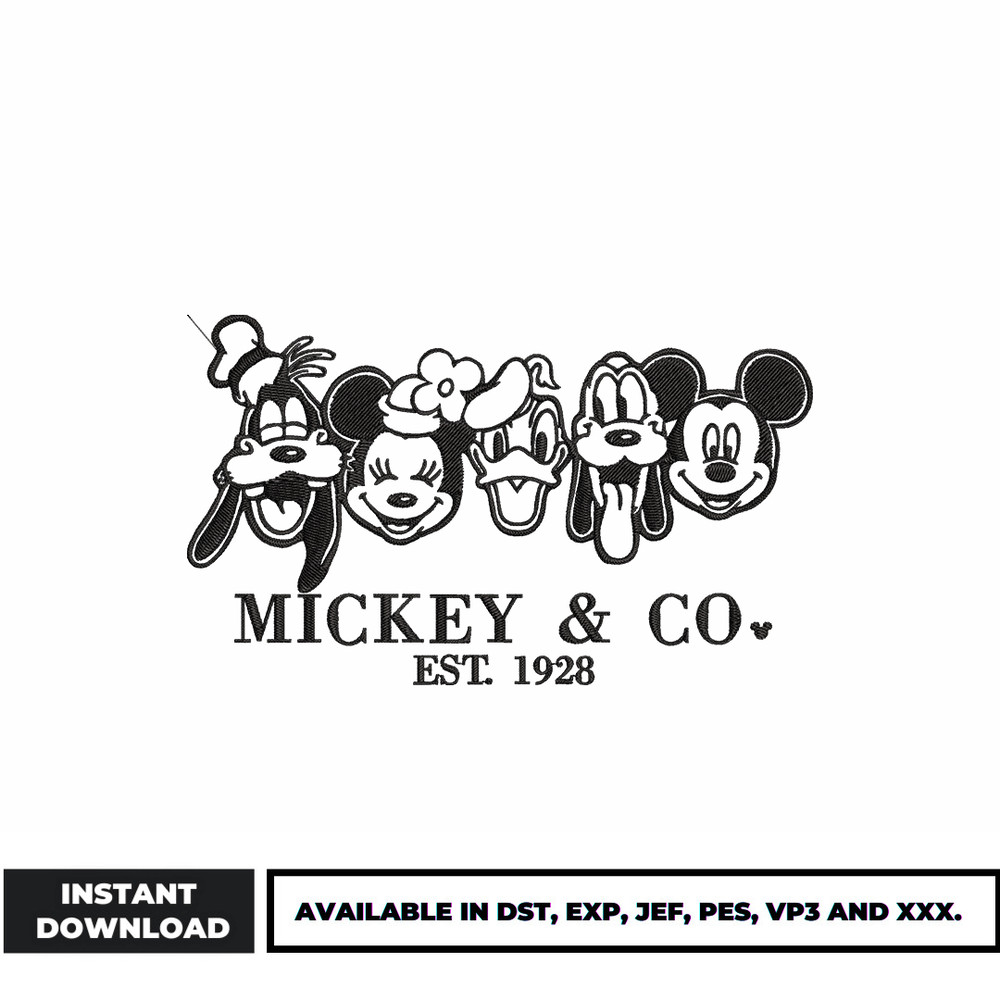 Mickey & co est. 1928 embroidery design
