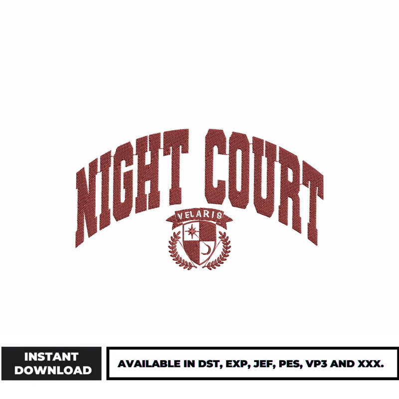 Night court logo embroidery design