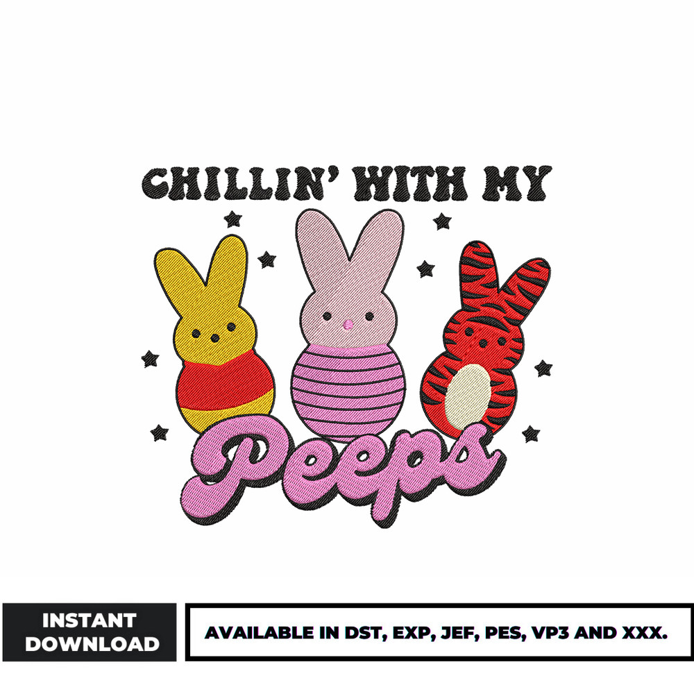 Chillin with my peeps embroidery design