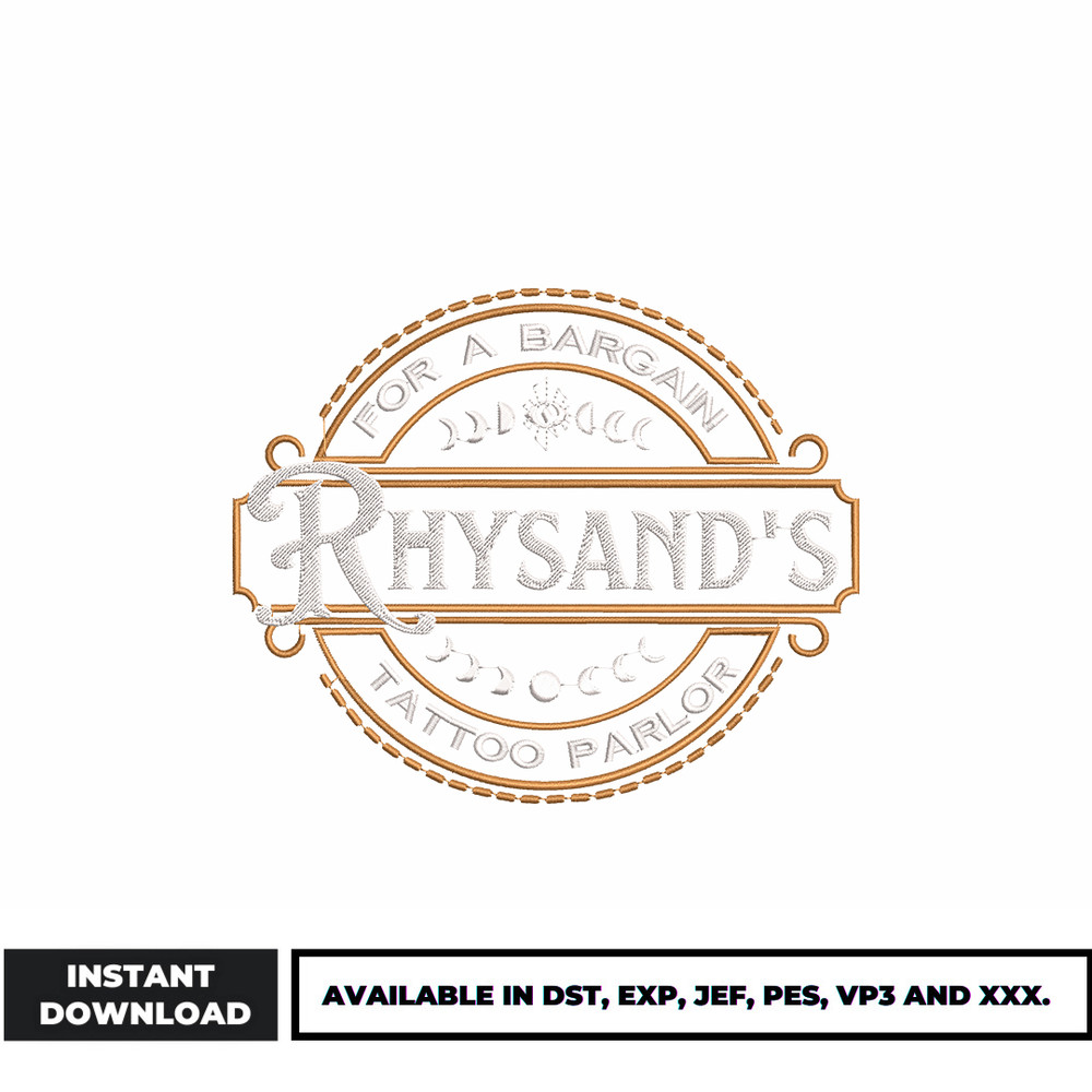 Rhysands logo embroidery design