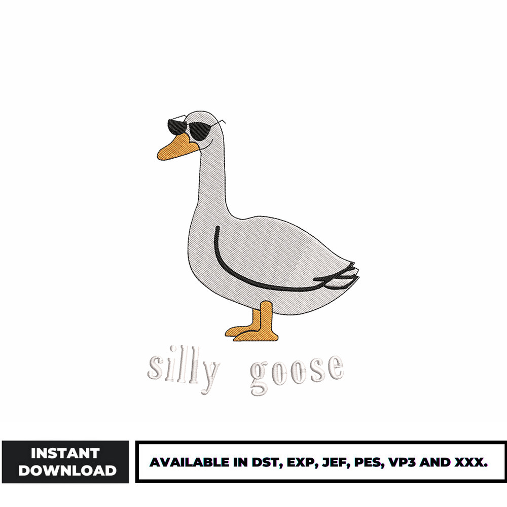 Silly Goose embroidery design