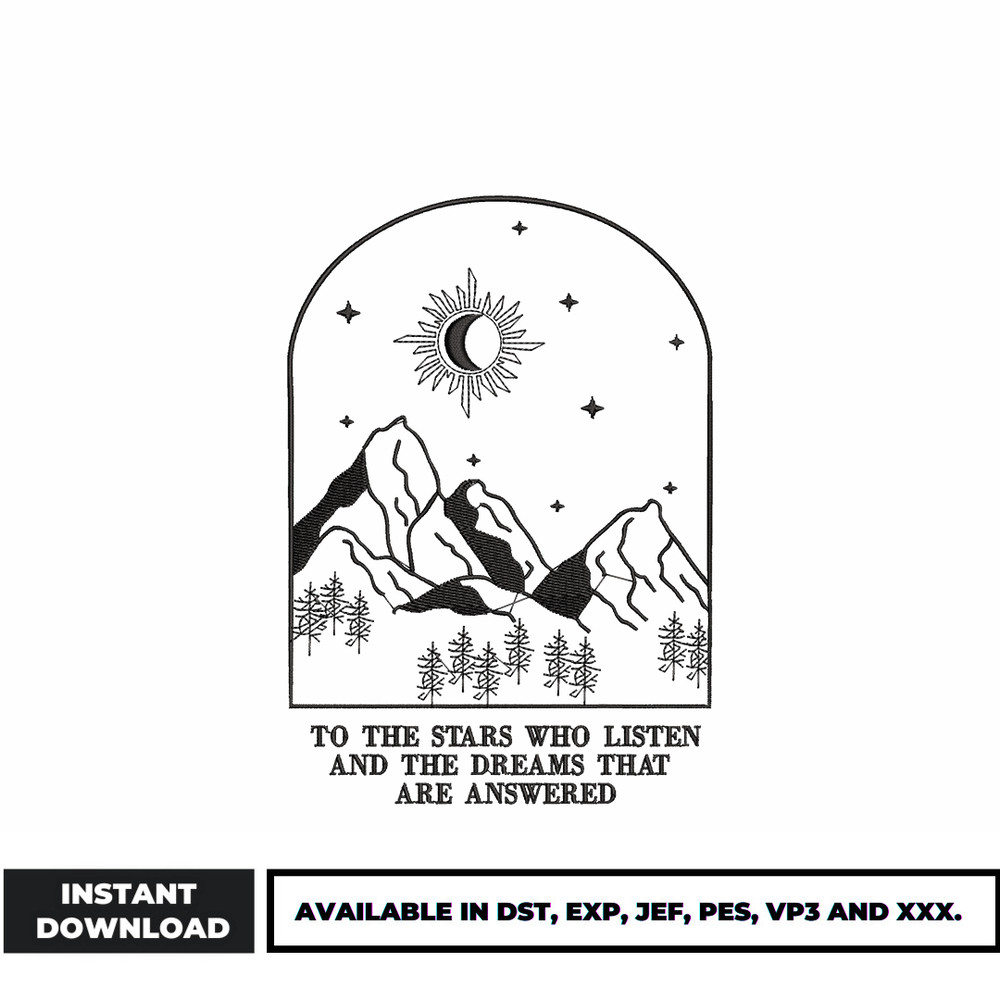 To the star embroidery design