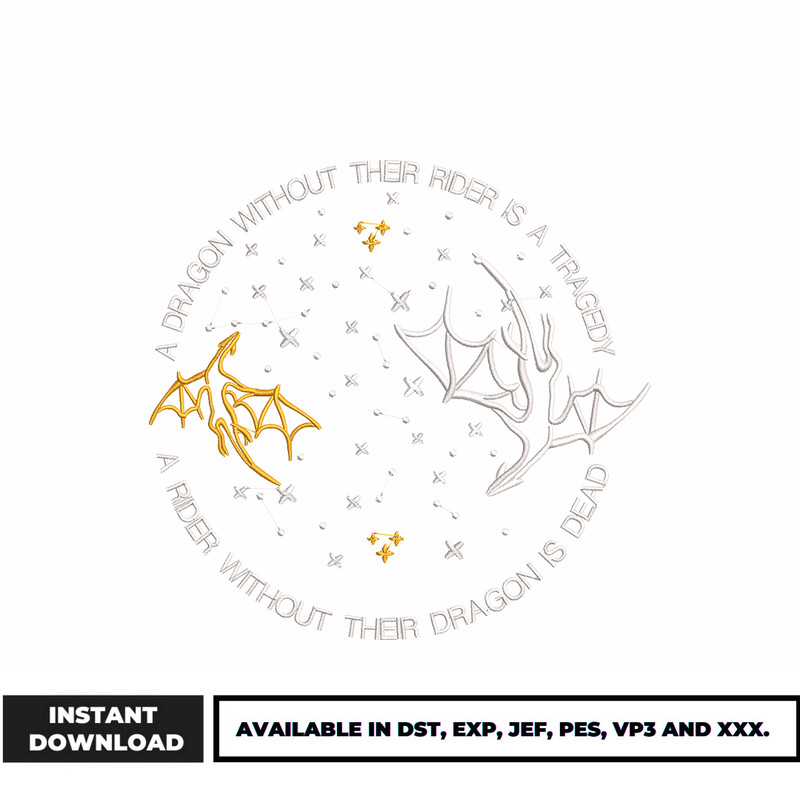 Two dragon embroidery design