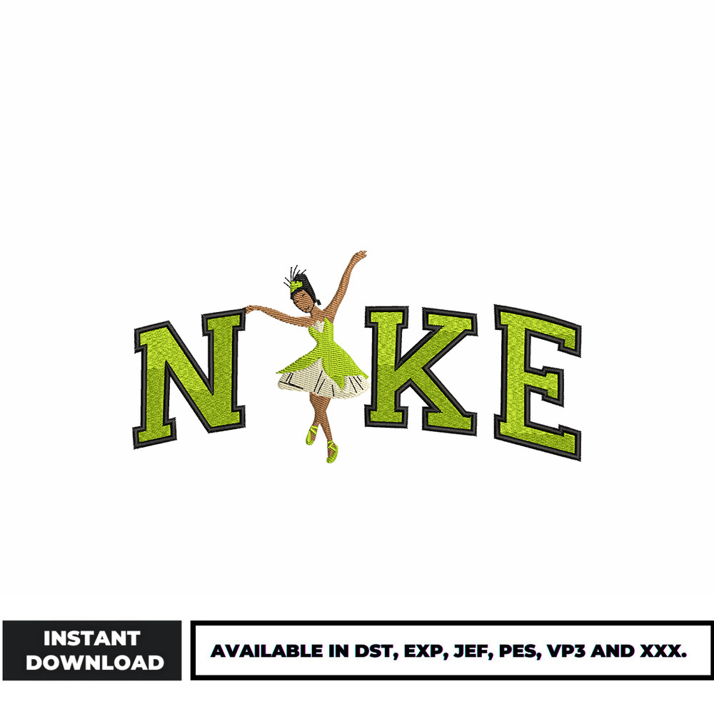Princess Tiana nike embroidery design