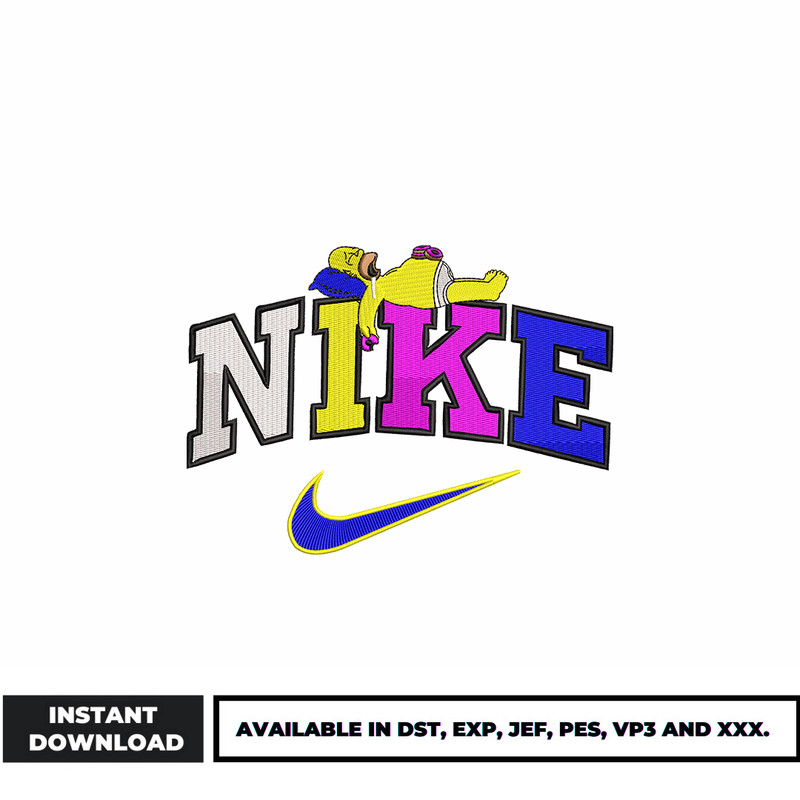 Homer Simpson logo nike embroidery design