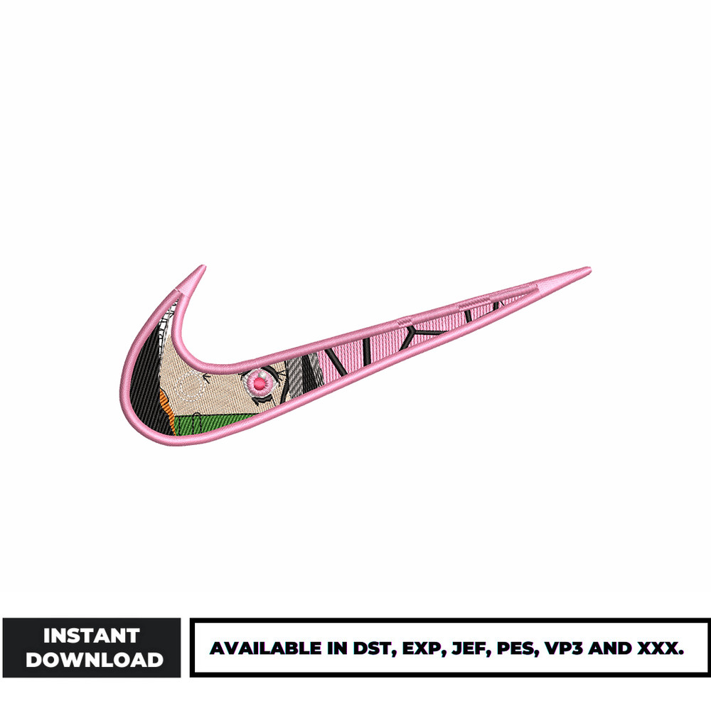 Nezuko eyes Nike embroidery design