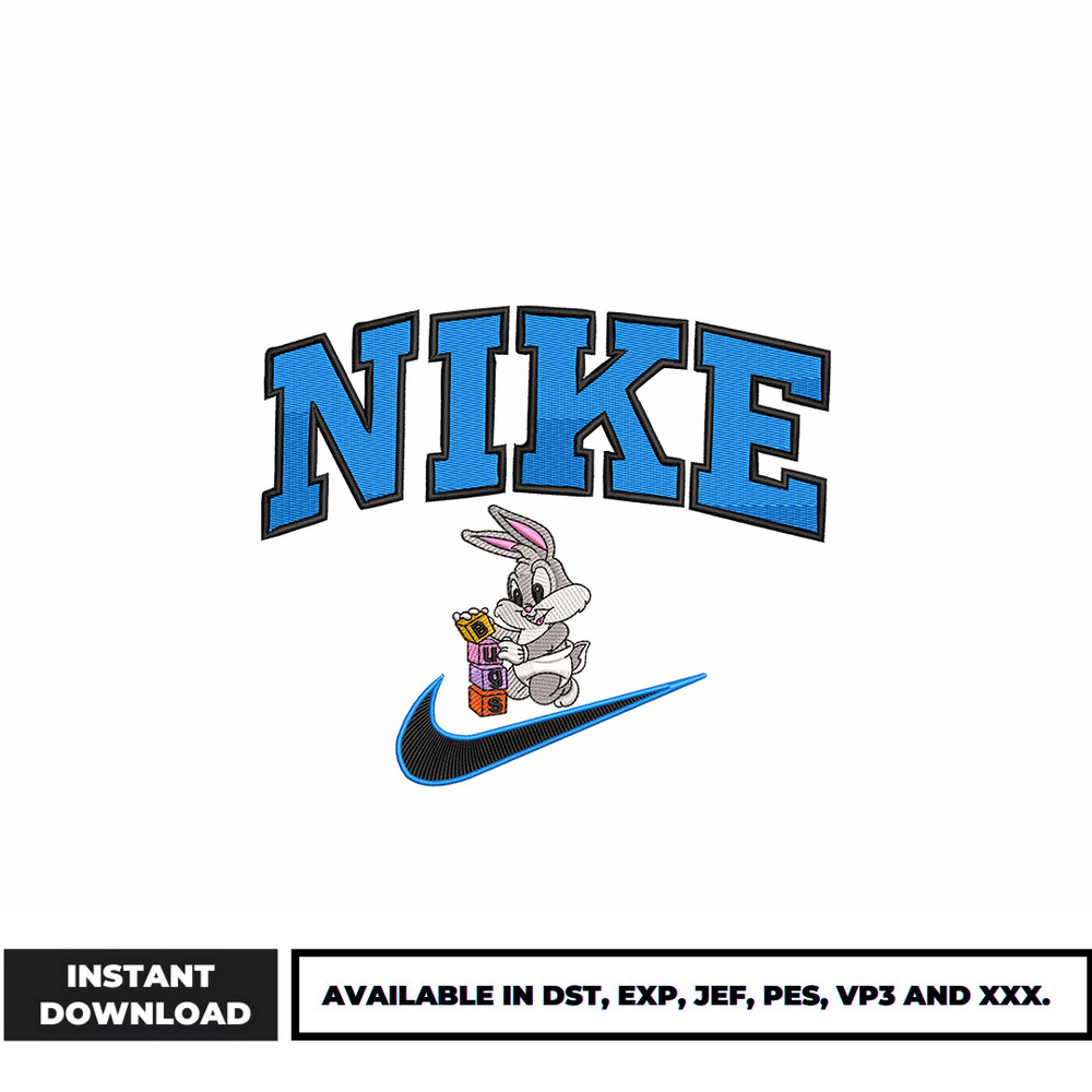 Logo Nike Bugs Bunny embroidery design
