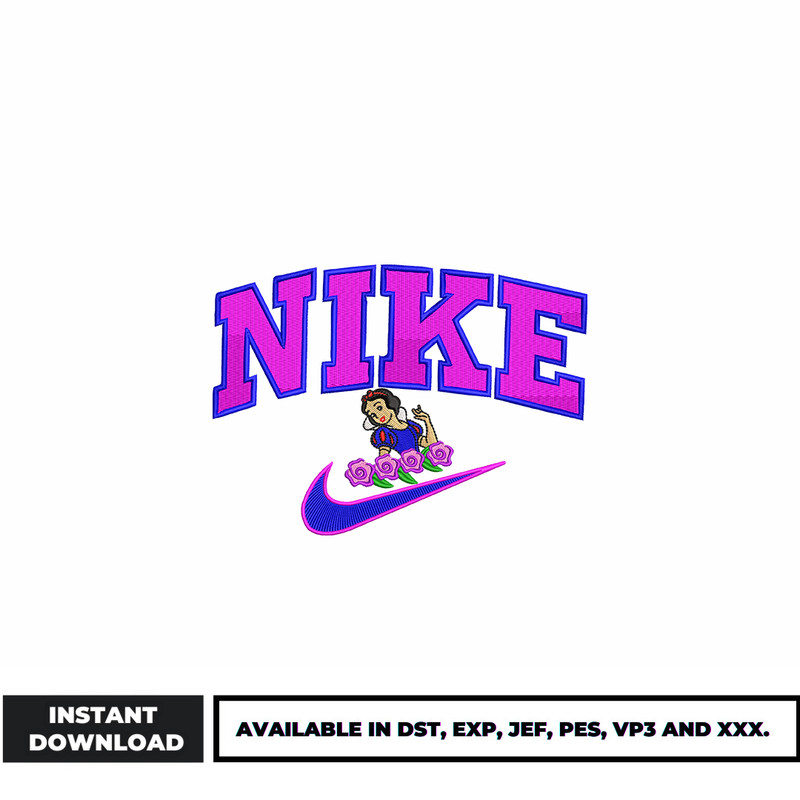 Snow White Logo Nike embroidery design
