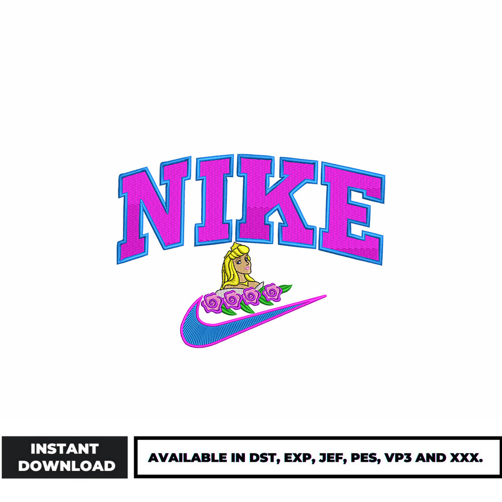 Disney princess Logo Nike embroidery design